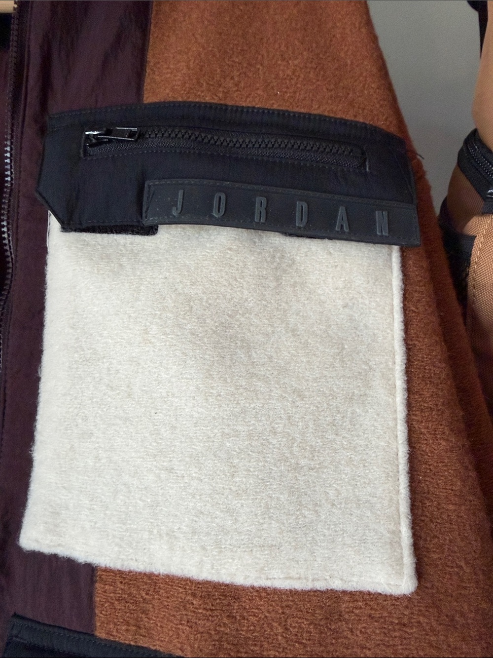 Jordan Men’s Brown & Cream Utility Jacket with Black Pocket Accents - Picture 3 of 4